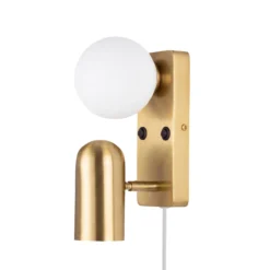 Aplique de pared Globen Lighting «Doppio», color latón, altura 24 cm, 2 luces