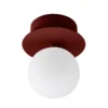 Aplique de pared Globen Lighting ART DECO burdeos/blanco, Ø 16 cm, IP44