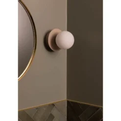 Aplique de pared Globen Lighting ART DECO, beige/blanco Ø 16 cm IP44
