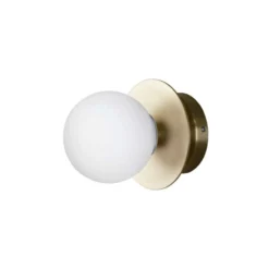 Aplique de pared Globen Lighting ART DECO, latón/blanco Ø 16 cm IP44