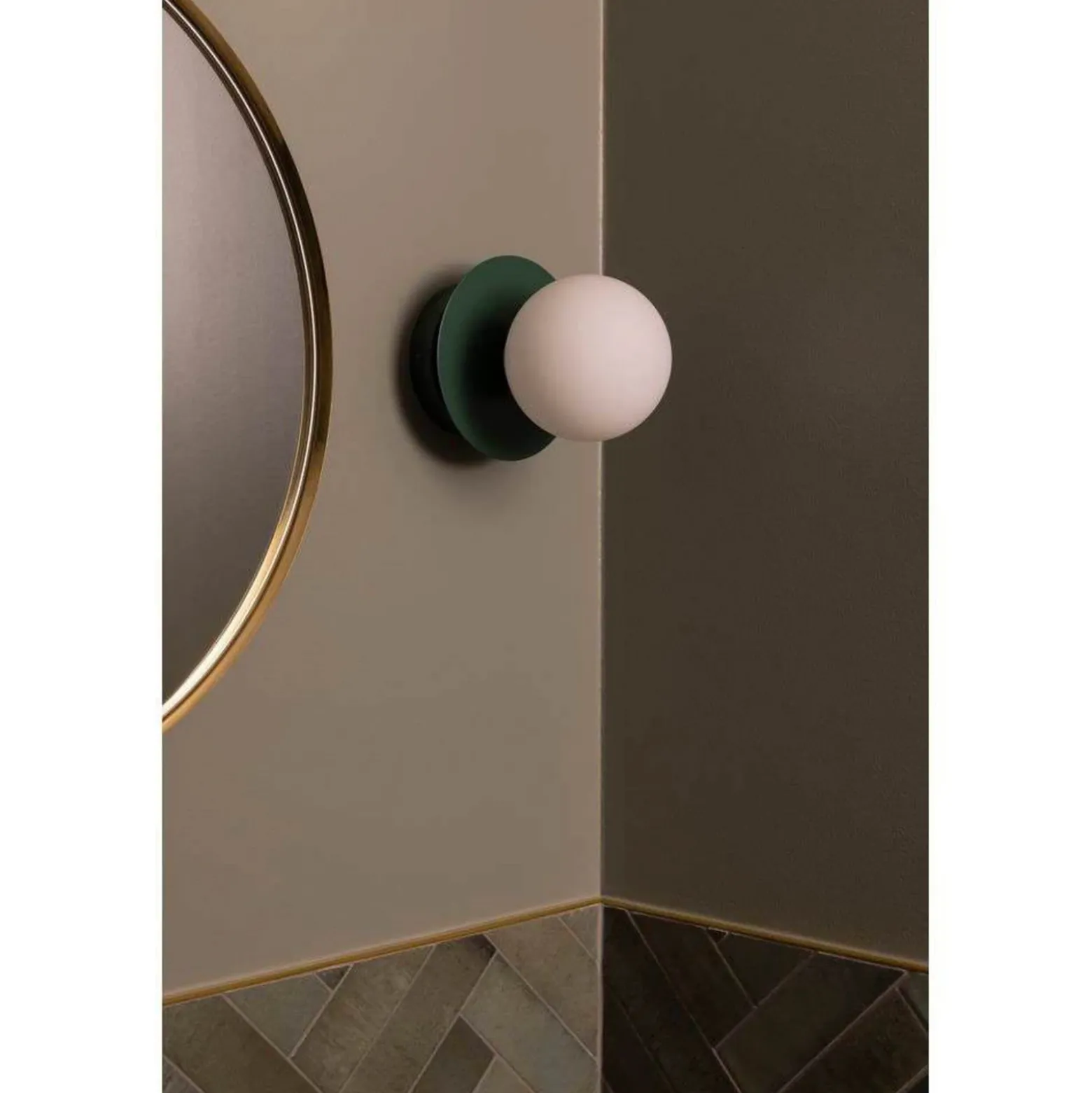 Aplique de pared Globen Lighting ART DECO, verde/blanco, Ø 16 cm, IP44