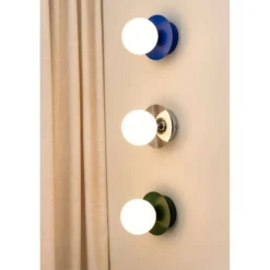 Aplique de pared Globen Lighting ART DECO, azul/blanca, Ø 16 cm, IP44