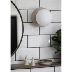 Aplique de pared Globen Lighting ART DECO, blanco/blanco, Ø 16 cm, IP44