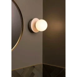 Aplique de pared Globen Lighting ART DECO, blanco/blanco, Ø 16 cm, IP44