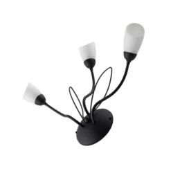 Aplique de pared Gloriosa, negro, cristal, 3 luces