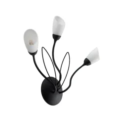 Aplique de pared Gloriosa, negro, cristal, 3 luces