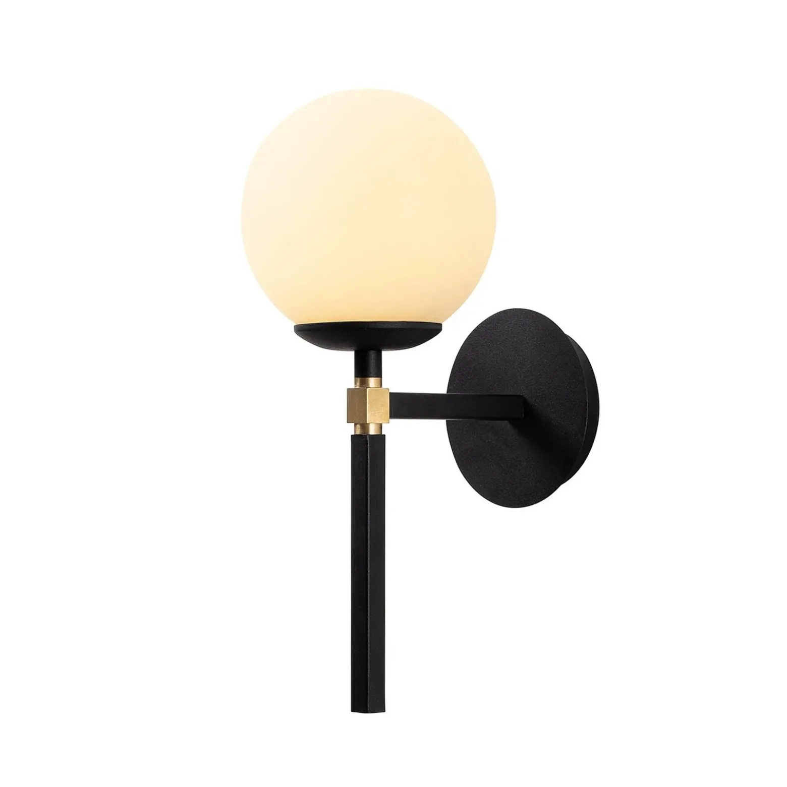 Aplique de pared Gondol, negro, altura 37 cm, metal/cristal, E27