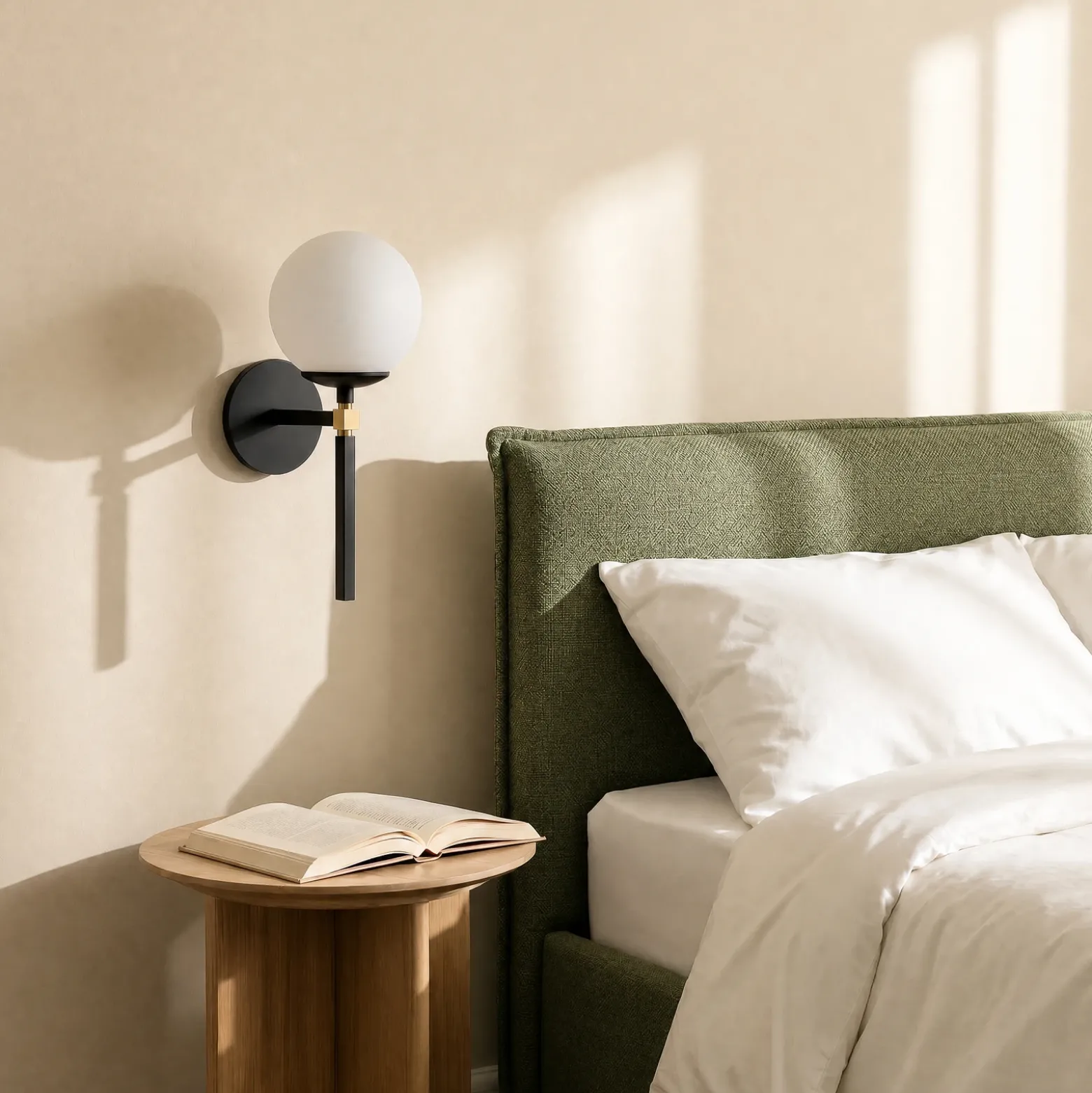 Aplique de pared Gondol, negro, altura 37 cm, metal/cristal, E27