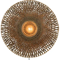 Aplique de pared GOOD & MOJO Bali de bambú, Ø 87 cm