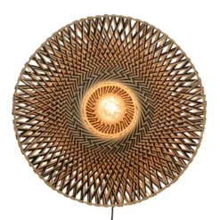Aplique de pared GOOD & MOJO Bali de bambú, Ø 60 cm