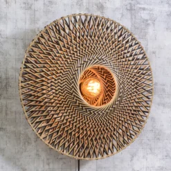Aplique de pared GOOD & MOJO Bali de bambú, Ø 60 cm