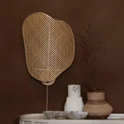 Aplique de pared GOOD & MOJO Kinabalu, color natural, 50 cm, con enchufe de