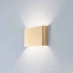 Aplique de pared Haga, dorado, metal, 25 cm de ancho, G9