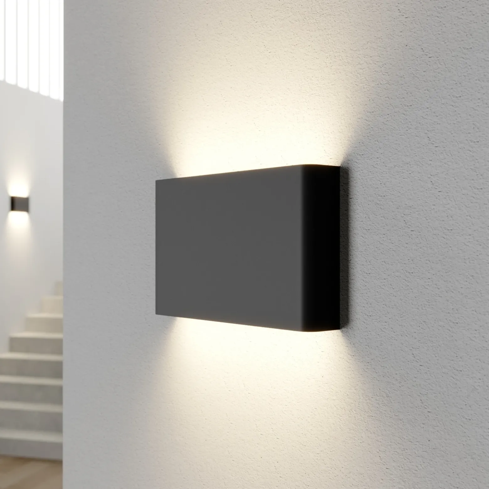 Aplique de pared Haga, grafito, metal, G9, arriba/abajo, 25,5cm ancho