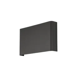 Aplique de pared Haga, gris oscuro, metal, 25 cm de ancho, G9