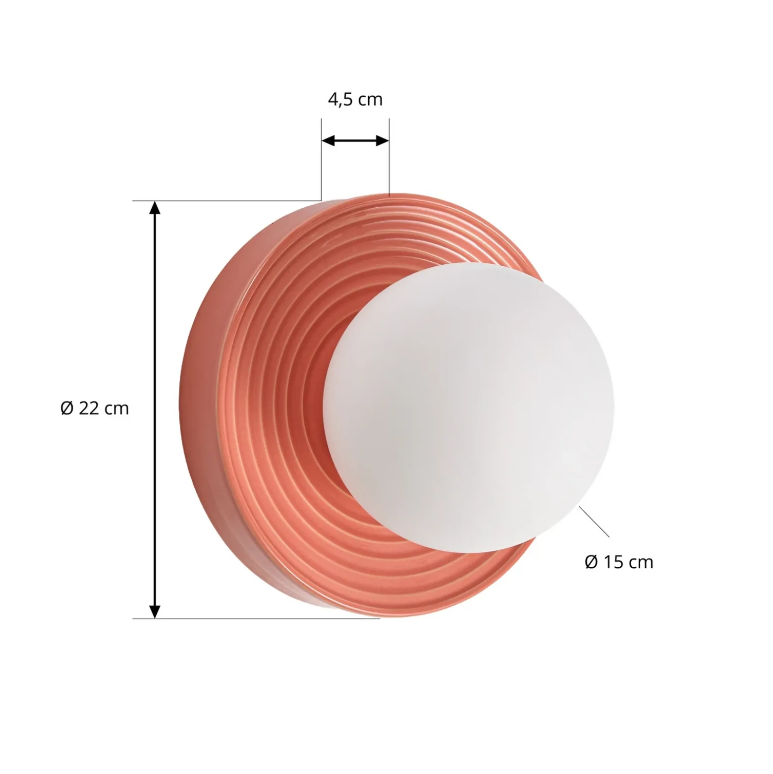 Aplique de pared Harriet de Lindby, naranja/blanco, cerámica, Ø 22 cm, G9