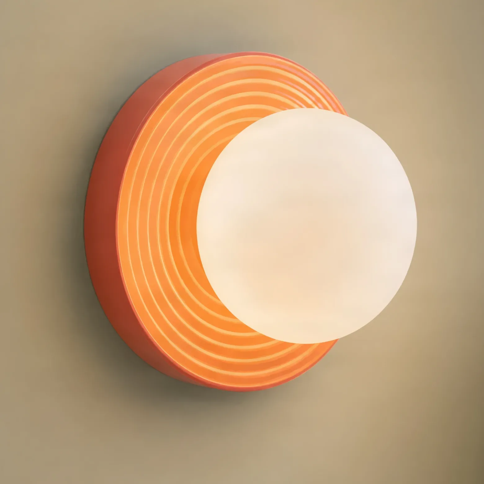 Aplique de pared Harriet de Lindby, naranja/blanco, cerámica, Ø 22 cm, G9
