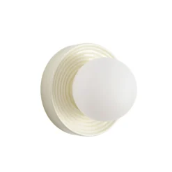 Aplique de pared Harriet de Lindby, beige/blanco, cerámica, Ø 22 cm, G9