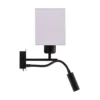 Aplique de pared Harry, angular, negro/negro/blanco