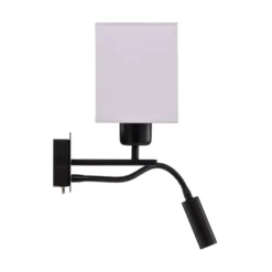 Aplique de pared Harry, angular, negro/negro/blanco