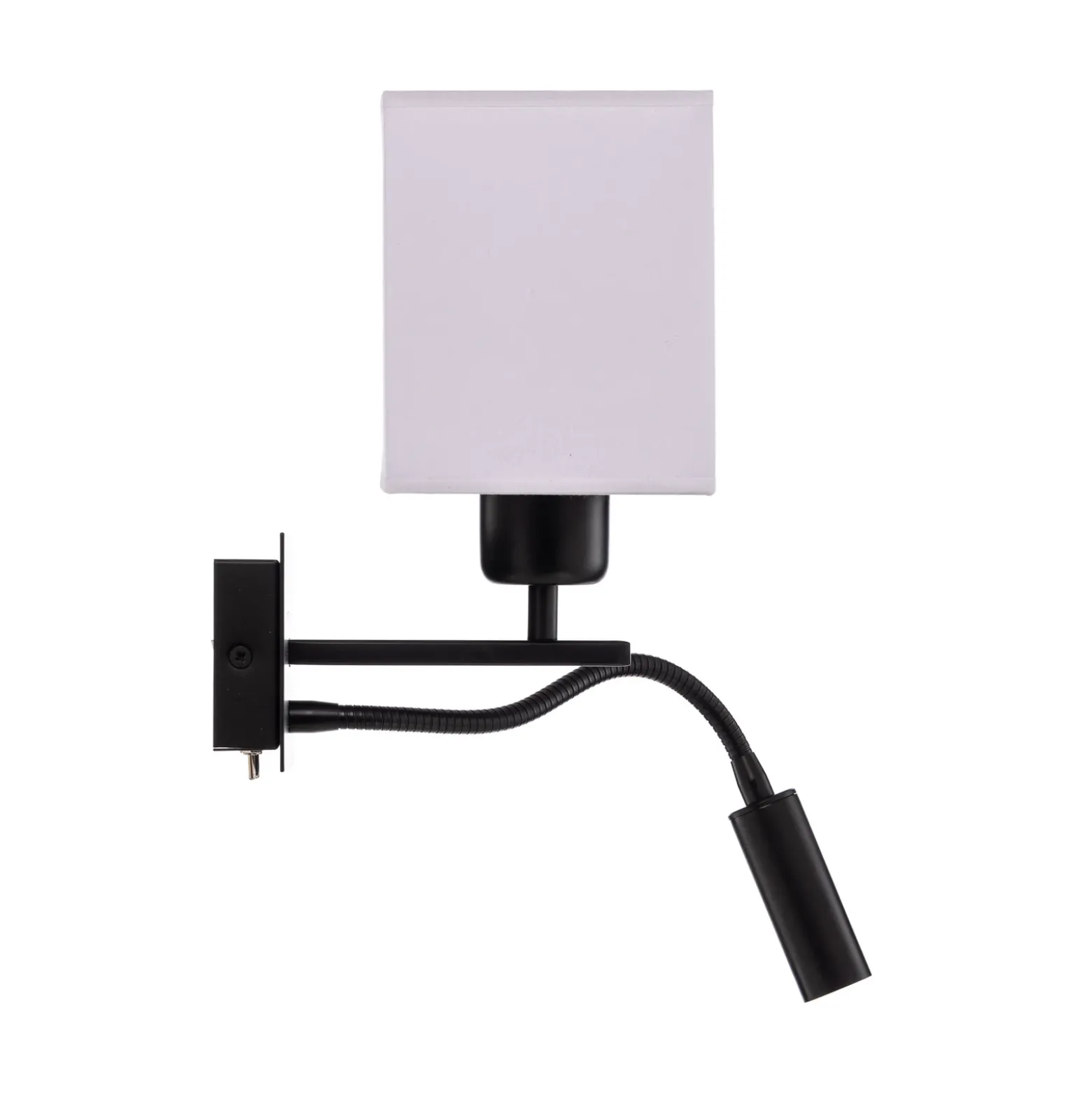Aplique de pared Harry, angular, negro/negro/blanco