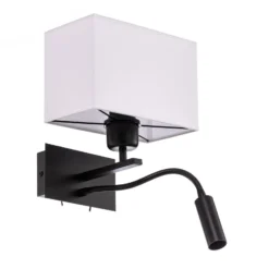 Aplique de pared Harry, angular, negro/negro/blanco