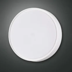 Aplique de pared Hatton, Ø 30 cm, sensor, 2 x E27, blanco, IP65