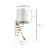 Aplique de pared Havanna con brazo de lectura LED blanco crema