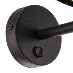 Aplique de pared Hilton, negro/dorado