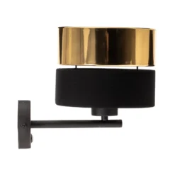 Aplique de pared Hilton, negro/dorado