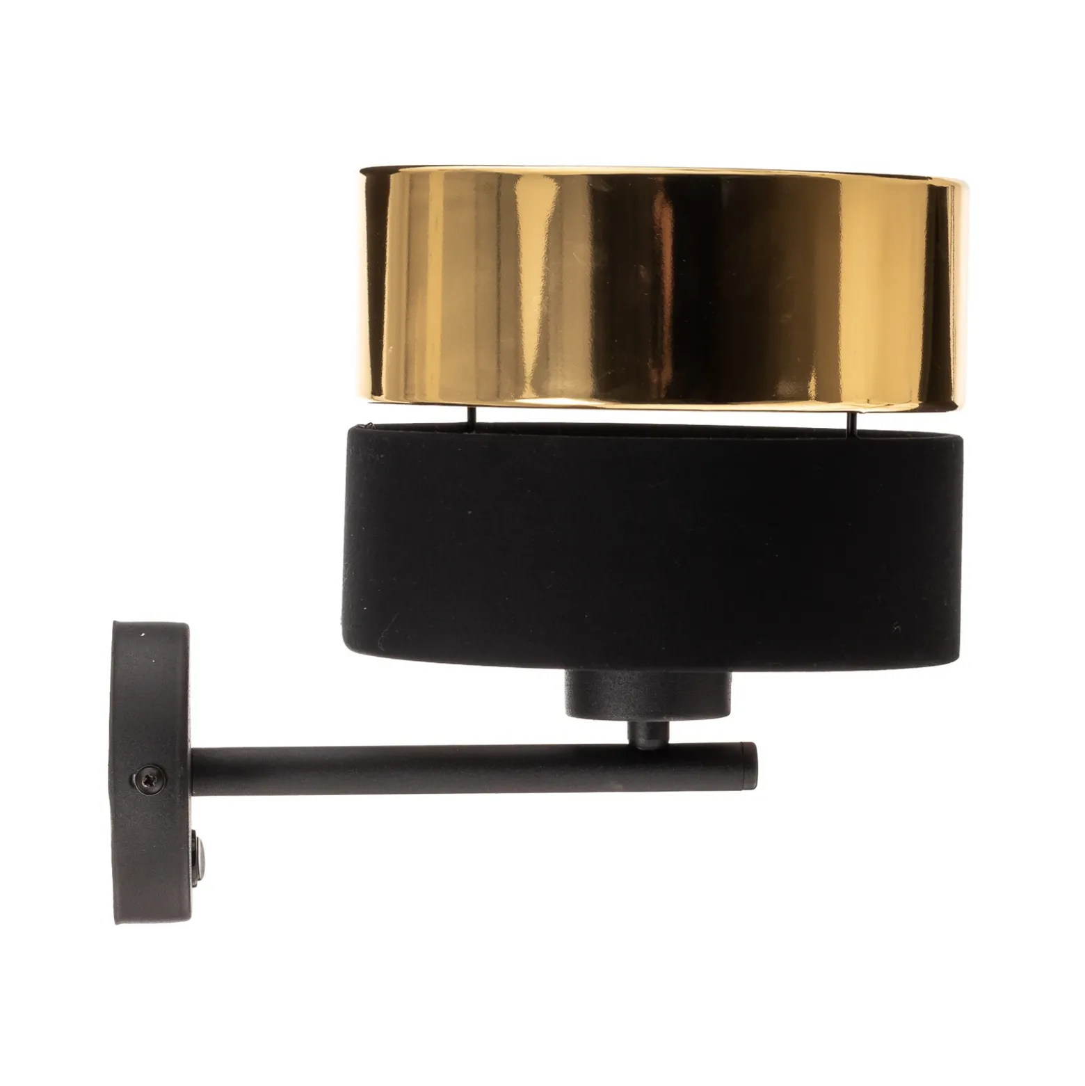 Aplique de pared Hilton, negro/dorado