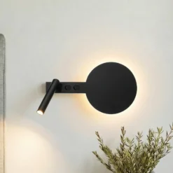 Aplique de pared Hotel Mood B, negra, metal, G9