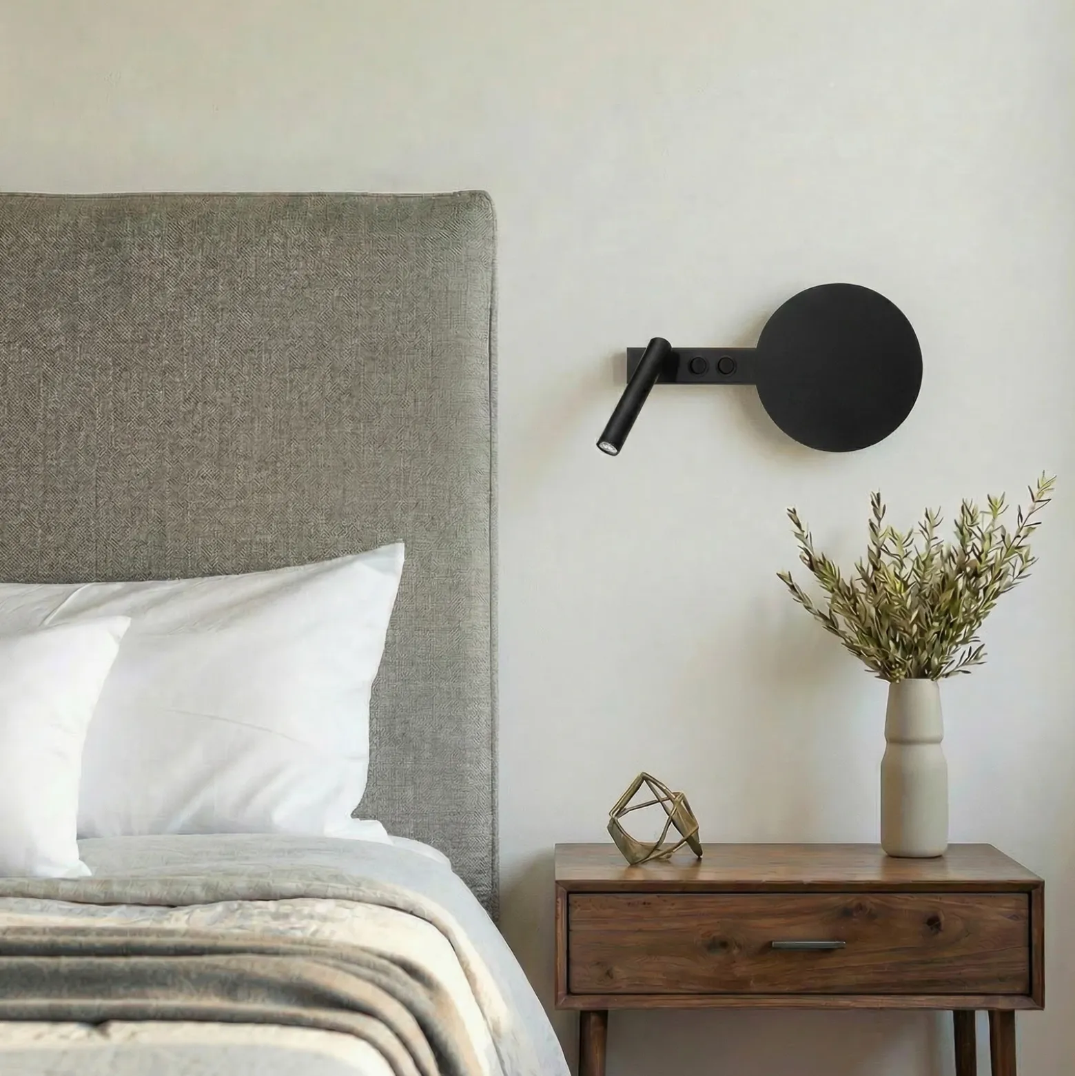 Aplique de pared Hotel Mood B, negra, metal, G9