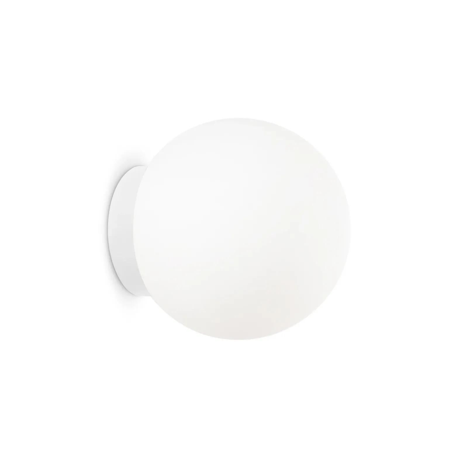 Aplique de pared Ideal Lux Mapa, Ø 20 cm, E27, blanco, cristal, esférico