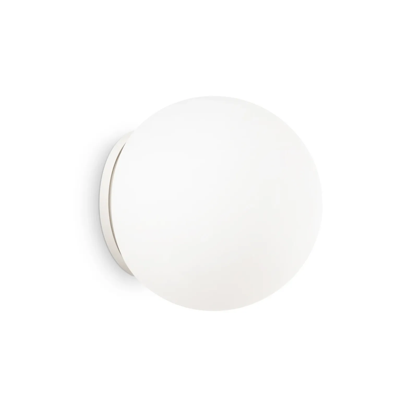 Aplique de pared Ideal Lux Mapa, Ø 30 cm, E27, blanco, cristal, esférico