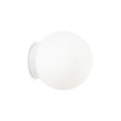 Aplique de pared Ideal Lux Mapa, Ø 20 cm, E27, blanco, cristal, esférico