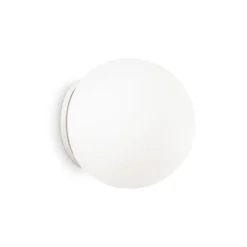Aplique de pared Ideal Lux Mapa, Ø 30 cm, E27, blanco, cristal, esférico