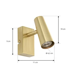 Aplique de pared Iluna de Lindby, 1 luz, latón, metal, GU10