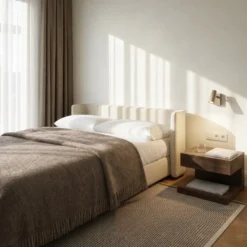 Aplique de pared Iluna de Lindby, 1 luz, marrón café, metal, GU10