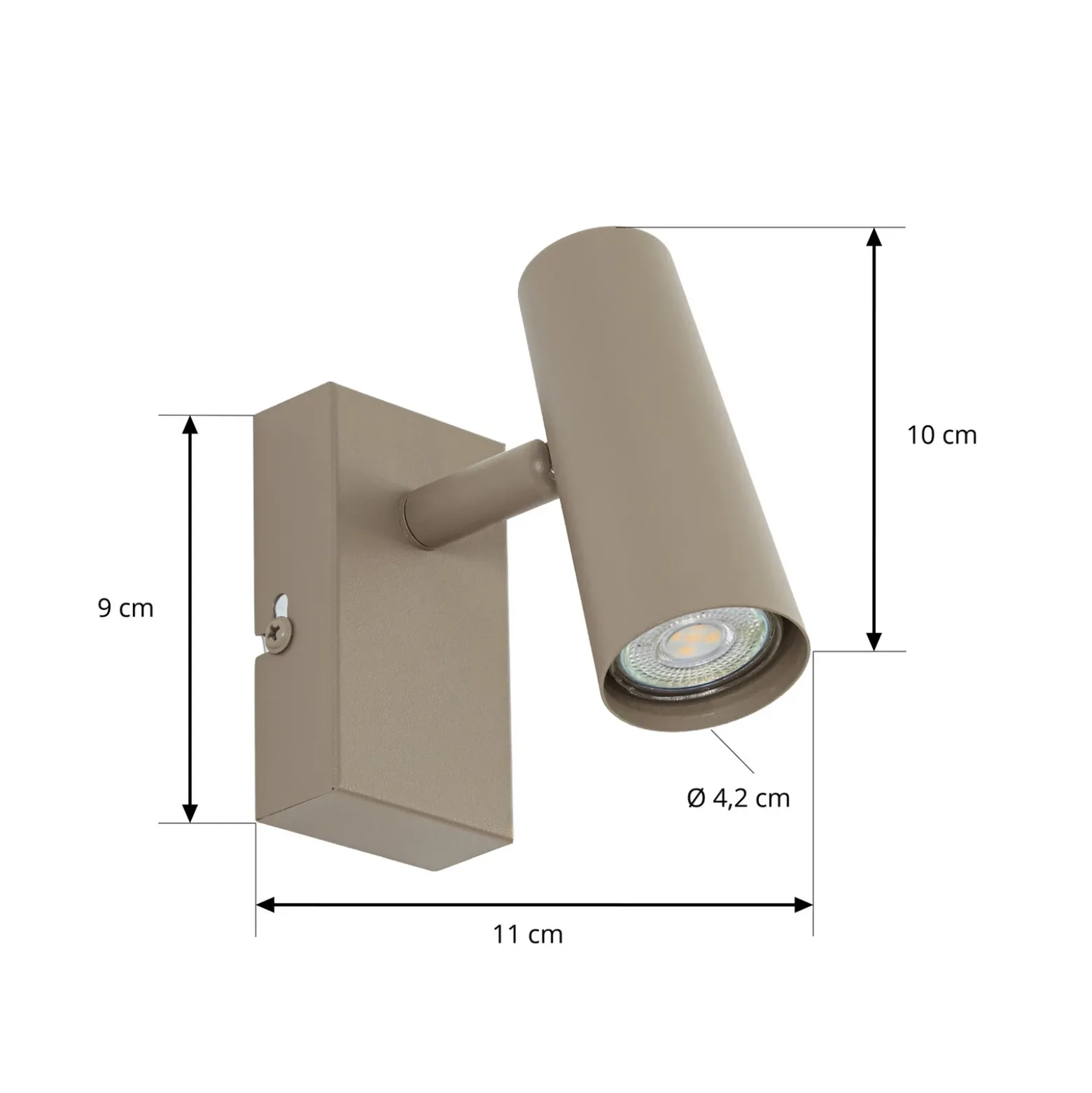 Aplique de pared Iluna de Lindby, 1 luz, marrón café, metal, GU10