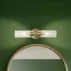 Aplique de pared Imperial, latón, 2 luces, acero, cristal, IP44