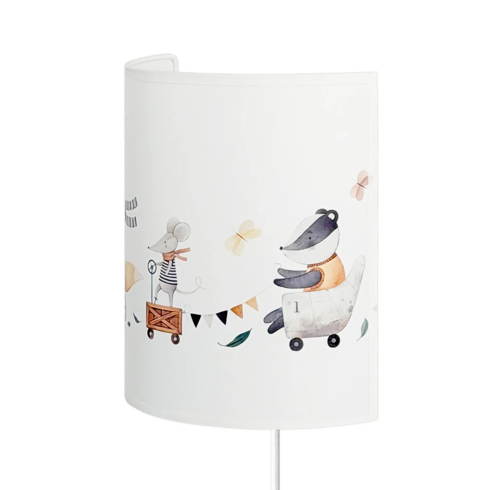 Aplique de pared infantil Kids Print, blanco/de colores, 24 cm, con enchufe, de
