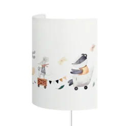 Aplique de pared infantil Kids Print, blanco/de colores, 24 cm, con enchufe, de