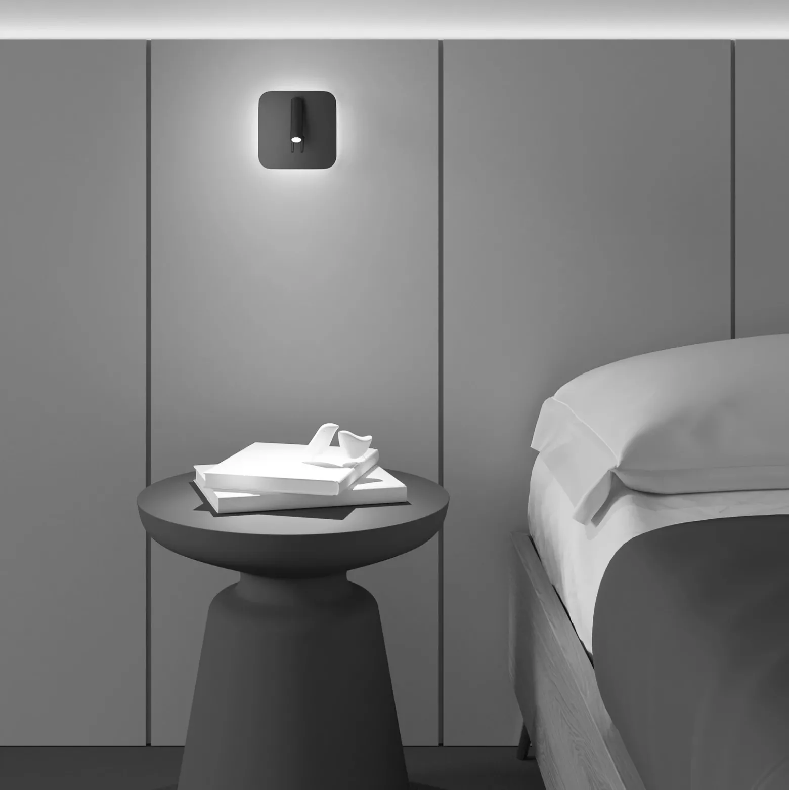 Aplique de pared iOS 176 LED, angular, negro