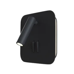 Aplique de pared iOS 176 LED, angular, negro
