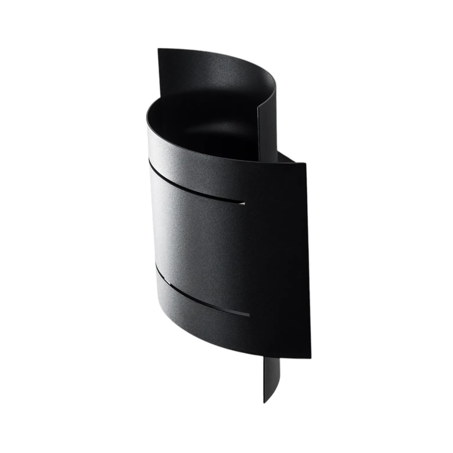 Aplique de pared Isotta, negro, 21 cm de ancho, semicircular