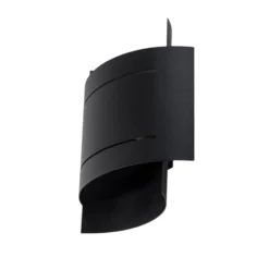 Aplique de pared Isotta, negro, 21 cm de ancho, semicircular