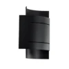 Aplique de pared Isotta, negro, 21 cm de ancho, semicircular