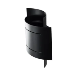 Aplique de pared Isotta, negro, 21 cm de ancho, semicircular