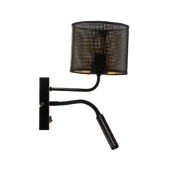 Aplique de pared Jovin de 1 luz con foco negro/dorado